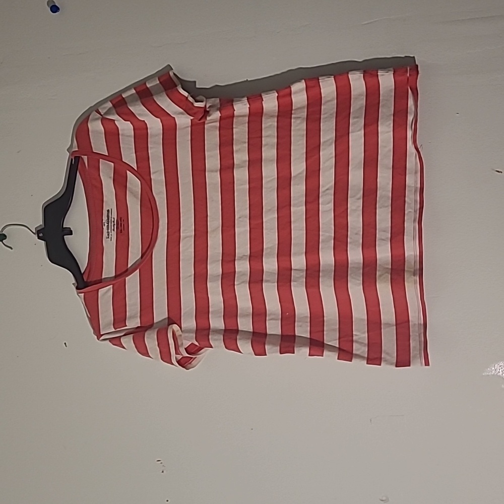 XXL Tee Brand Faded Glory pink and white strippes ECU 100% Cotton 100% Algodon
